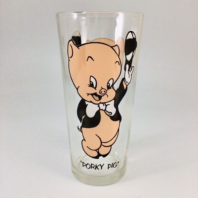 6 1/4&quot;H Porky Pig 1973 Pepsi Collectors Series Glass