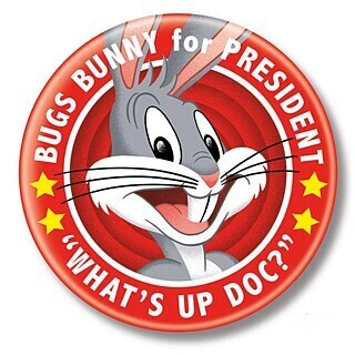 2 1/4"D Bugs Bunny For President Pinback Button