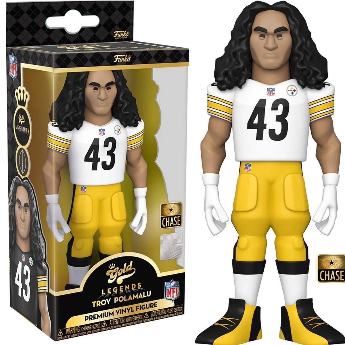 NFL Troy Polamalu - Pittsburgh Steelers 5"H POP! GOLD Vinyl Figure - CHASE Variant