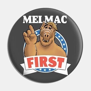 2 1/4"D ALF Melmac First Pinback Button