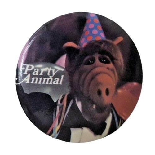 1 3/4&quot;D ALF &quot;Party Animal&quot; Pinback Button