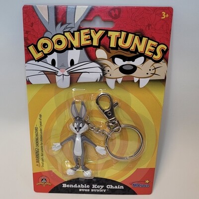Looney Tunes Bugs Bunny 3"H Bendy Figural Keychain