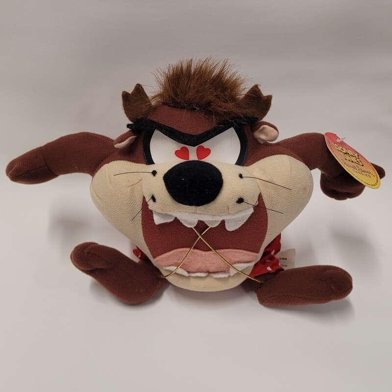 7&quot;H Taz Valentine Plush with Heart Eyes and Shorts