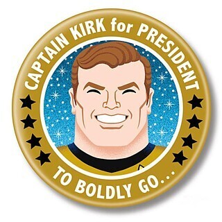 2 1/4"D Captain Kirk For President Pinback Button