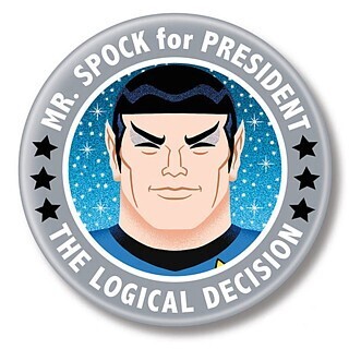 2 1/4&quot;D Mr. Spock For President Pinback Button