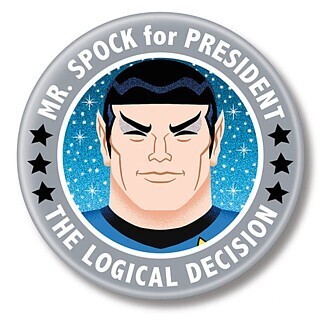 2 1/4"D Mr. Spock For President Pinback Button