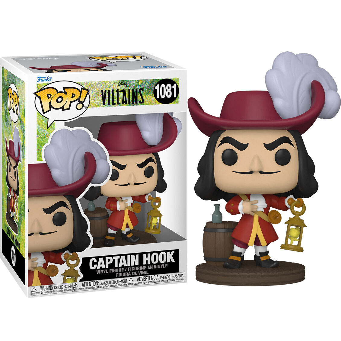 Peter Pan - Captain Hook 3 3/4"H POP! Villains Vinyl Figure #1081