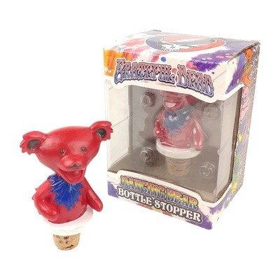 Grateful Dead Dancing Bear (RED) Bottle Stopper