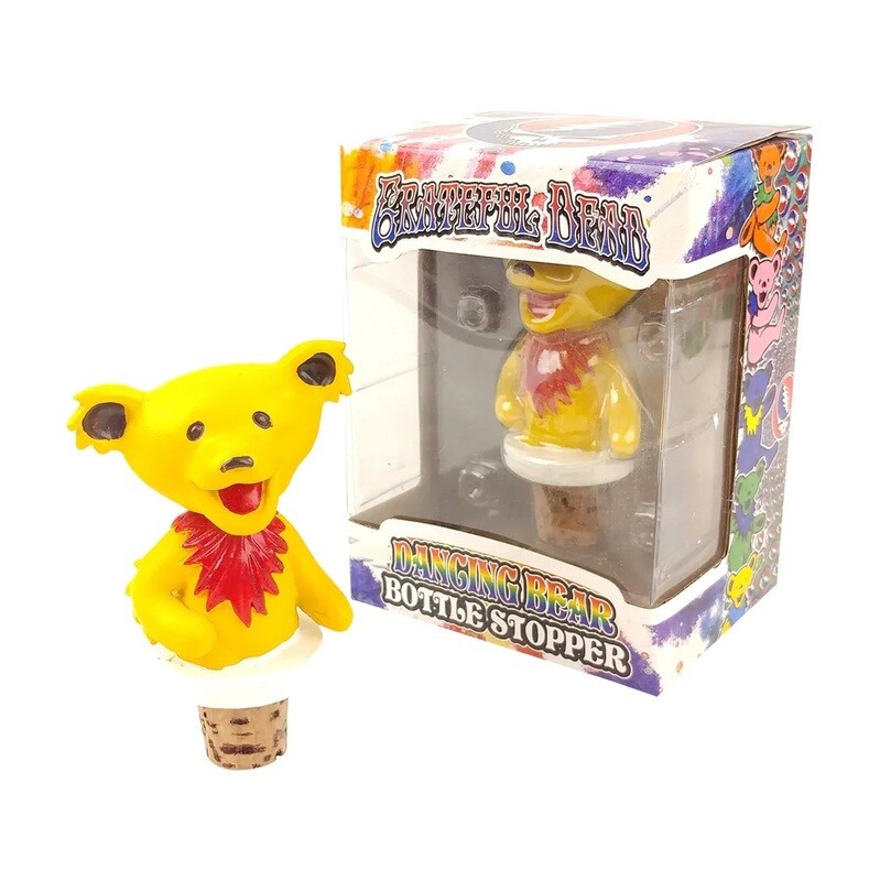 Grateful Dead Dancing Bear (YELLOW) Bottle Stopper