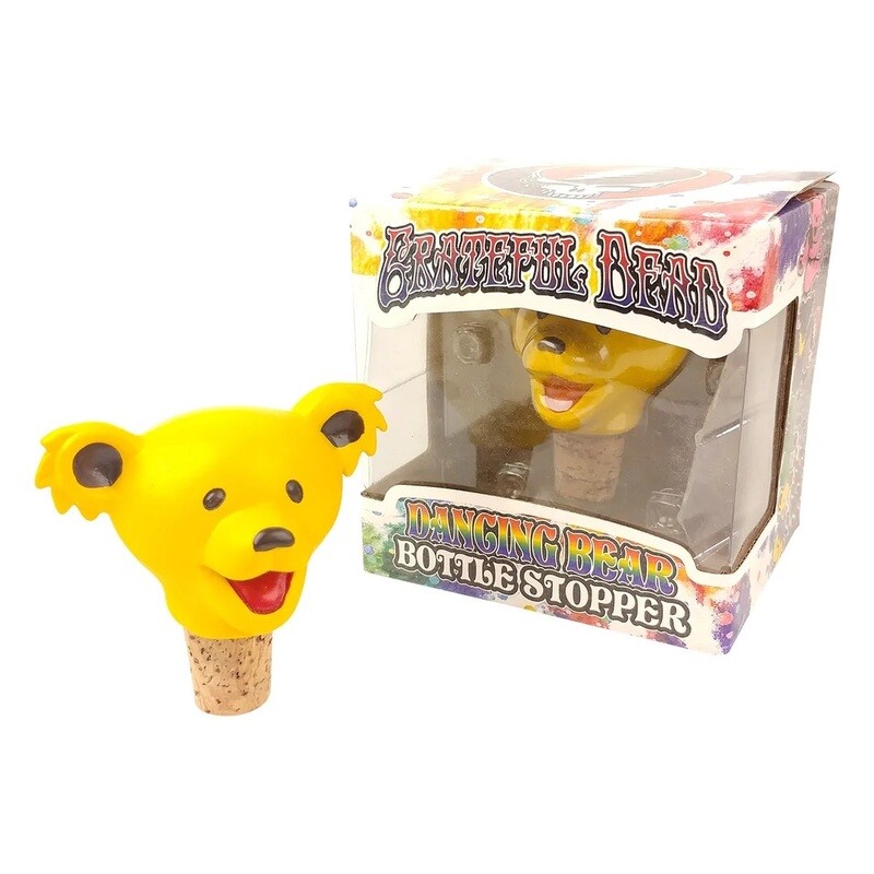 Grateful Dead Dancing Bear Head (YELLOW) Bottle Stopper
