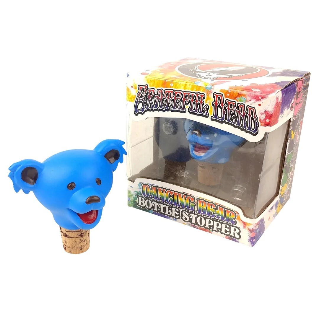 Grateful Dead Dancing Bear Head (BLUE) Bottle Stopper