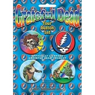 Grateful Dead 4 Piece Pinback Button Set