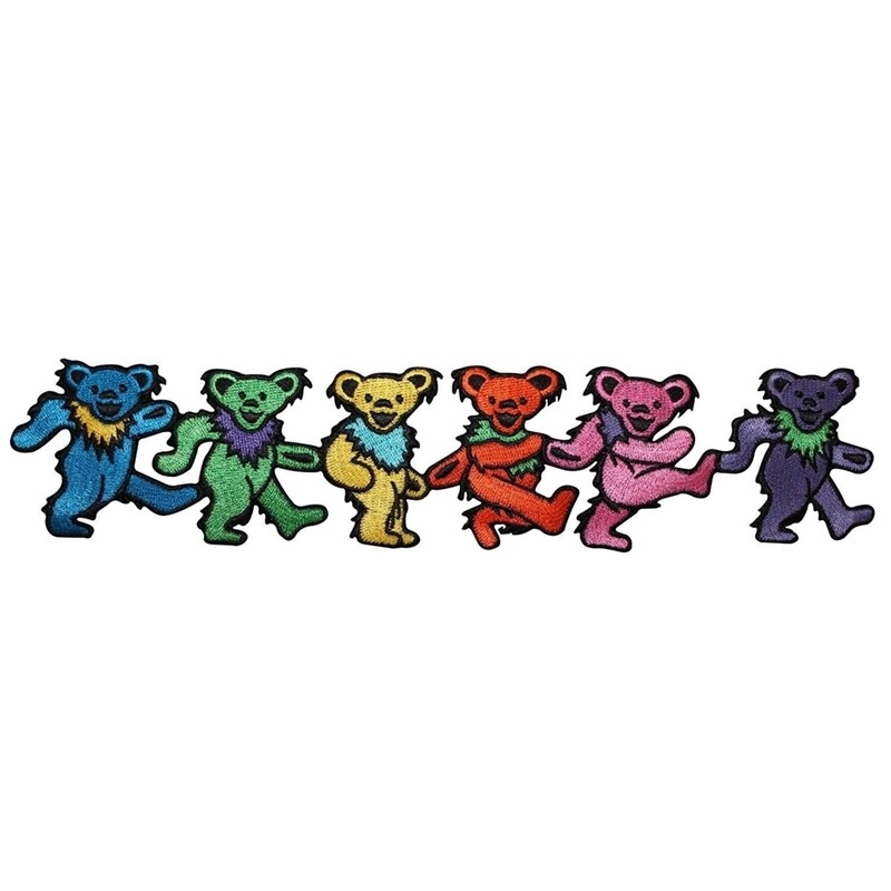 Grateful Dead Dancing Bears 9 1/2&quot;L Embroidered Iron-On Patch