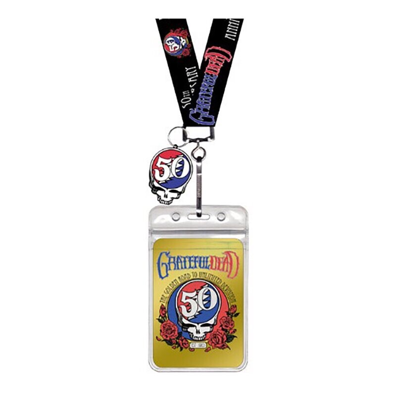 Grateful Dead 50th Anniversary 16"L Cloth Lanyard with Pouch and Clip