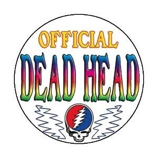 1 1/4"D Grateful Dead "Official Dead Head" Pinback Button