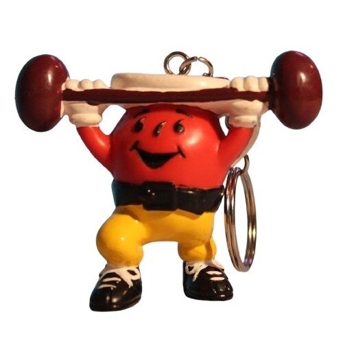 Kool-Aid Man Weight Lifter PVC Plastic Figural Keychain