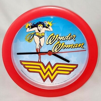 8"D Wonder Woman Plastic Wall Clock