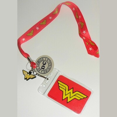 Wonder Woman 16"L Cloth Lanyard with Pouch and Clip