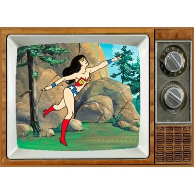 Wonder Woman Cartoon Metal TV Magnet