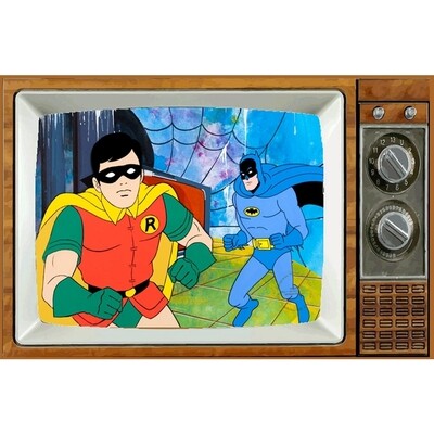 Batman and Robin Cartoon Metal TV Magnet