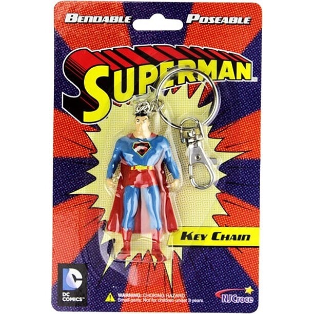3"H Superman DC Comics Bendable Figural Keychain