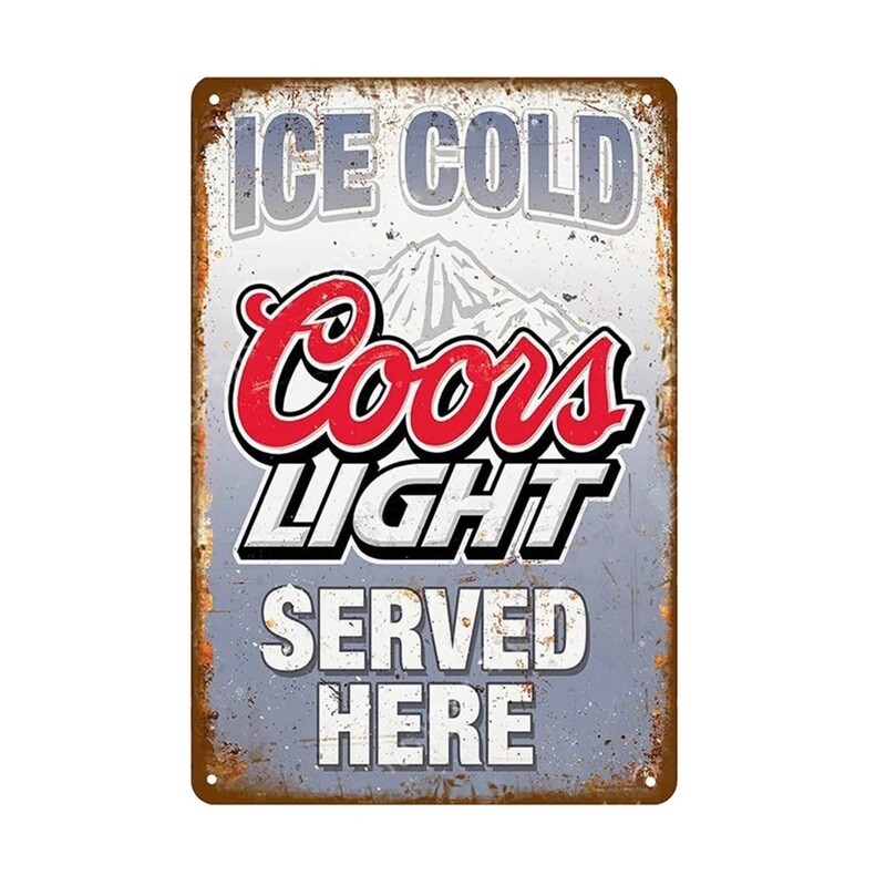 Coors Light Metal Sign 7 3/4&quot;W x 11 3/4&quot;H