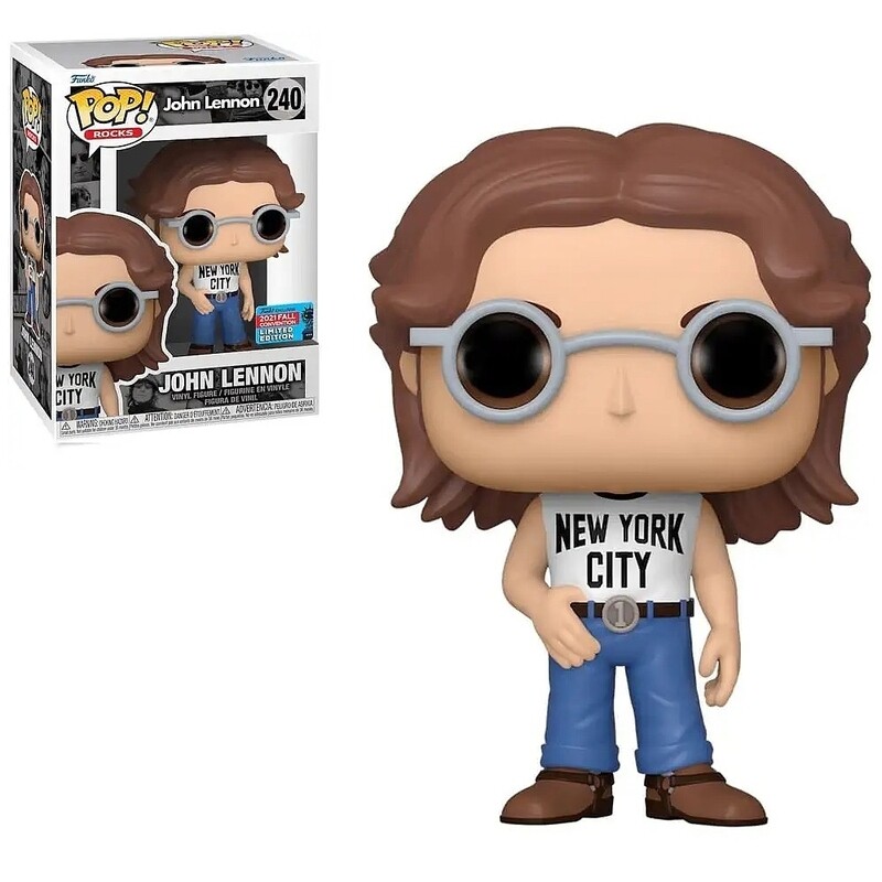 John Lennon &quot;New York City&quot; 3 3/4&quot;H POP! Rocks Vinyl Figure #240 2021 Fall Comic Con Exclusive