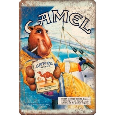 Joe Camel Metal Sign 7 3/4"W x 11 3/4"H