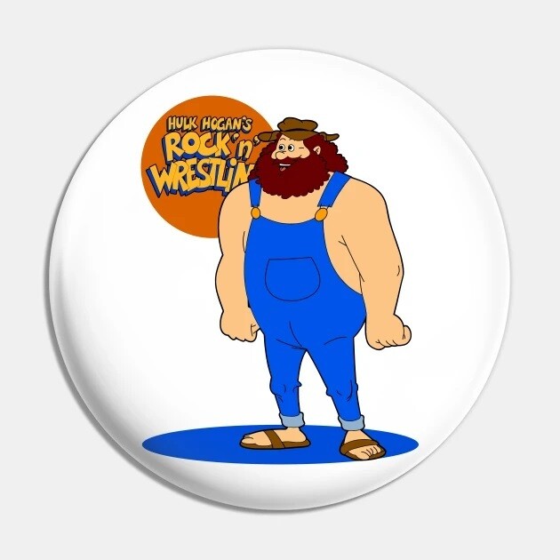 2 1/4&quot;D Hillbilly Jim Rock &#39;n&#39; Wrestling Pinback Button