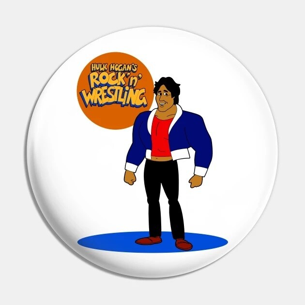 2 1/4&quot;D Tito Santana Rock &#39;n&#39; Wrestling Pinback Button