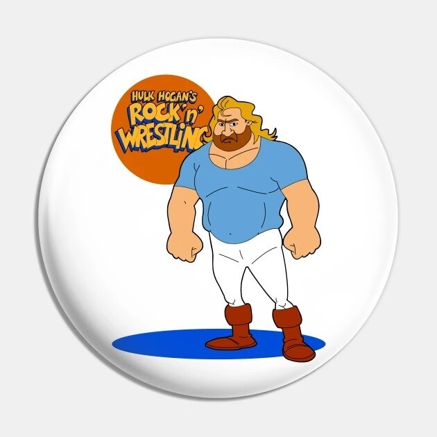 2 1/4"D Big John Studd Rock 'n' Wrestling Pinback Button