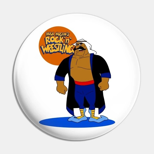 2 1/4"D Iron Sheik Rock 'n' Wrestling Pinback Button