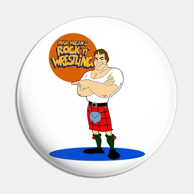 2 1/4&quot;D Roddy Piper Rock &#39;n&#39; Wrestling Pinback Button