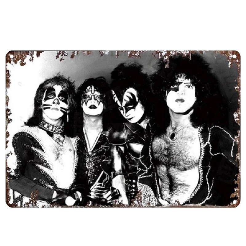 KISS Classic Faces Metal Sign 11 3/4&quot;W x 7 3/4&quot;H