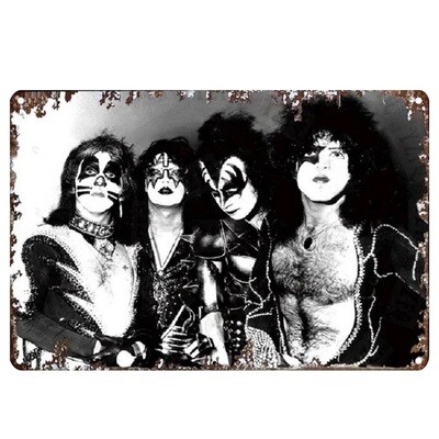 KISS Classic Faces Metal Sign 11 3/4"W x 7 3/4"H