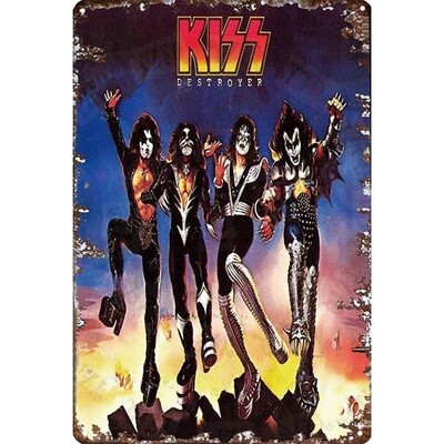 KISS "Destroyer" Metal Sign 7 3/4"W x 11 3/4"H