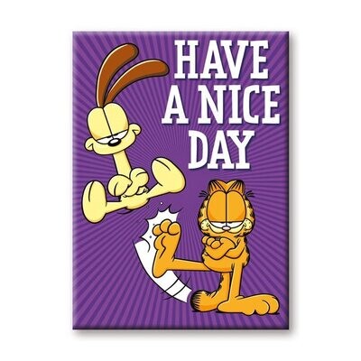 Garfield and Odie "Have a Nice Day" Metal Magnet