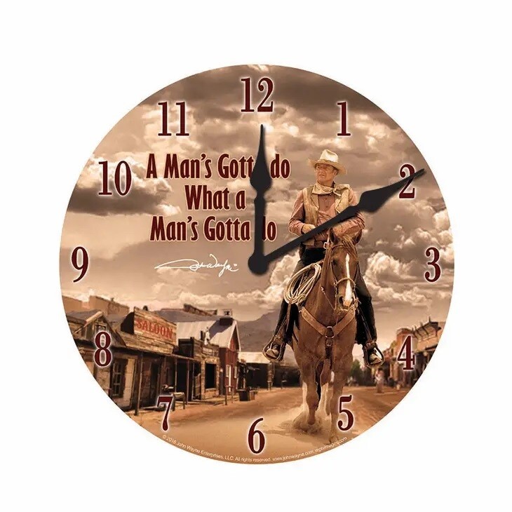 11 3/4&quot;D John Wayne Plastic Wall Clock