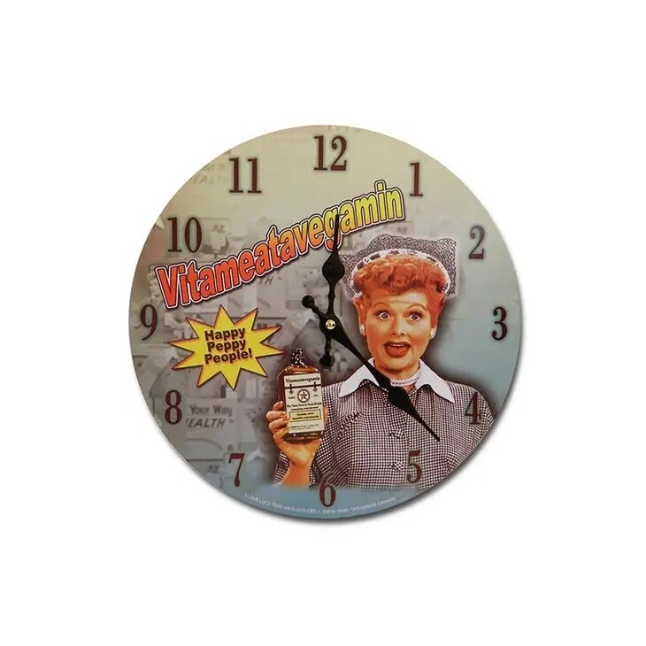 11 3/4&quot;D I Love Lucy &quot;Vitameatavegamin&quot; Plastic Wall Clock