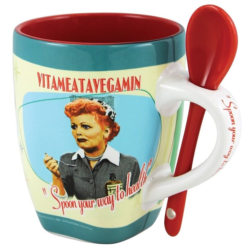I Love Lucy &quot;Vitameatavegamin&quot; 12 Ounce Ceramic Mug &amp; Spoon