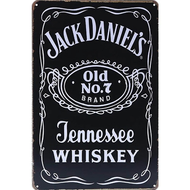 Jack Daniel&#39;s Label Metal Sign 7 3/4&quot;W x 11 3/4&quot;H