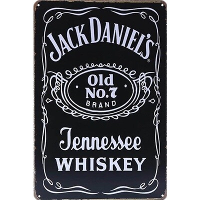 Jack Daniels Label Metal Sign 7 3/4"W x 11 3/4"H