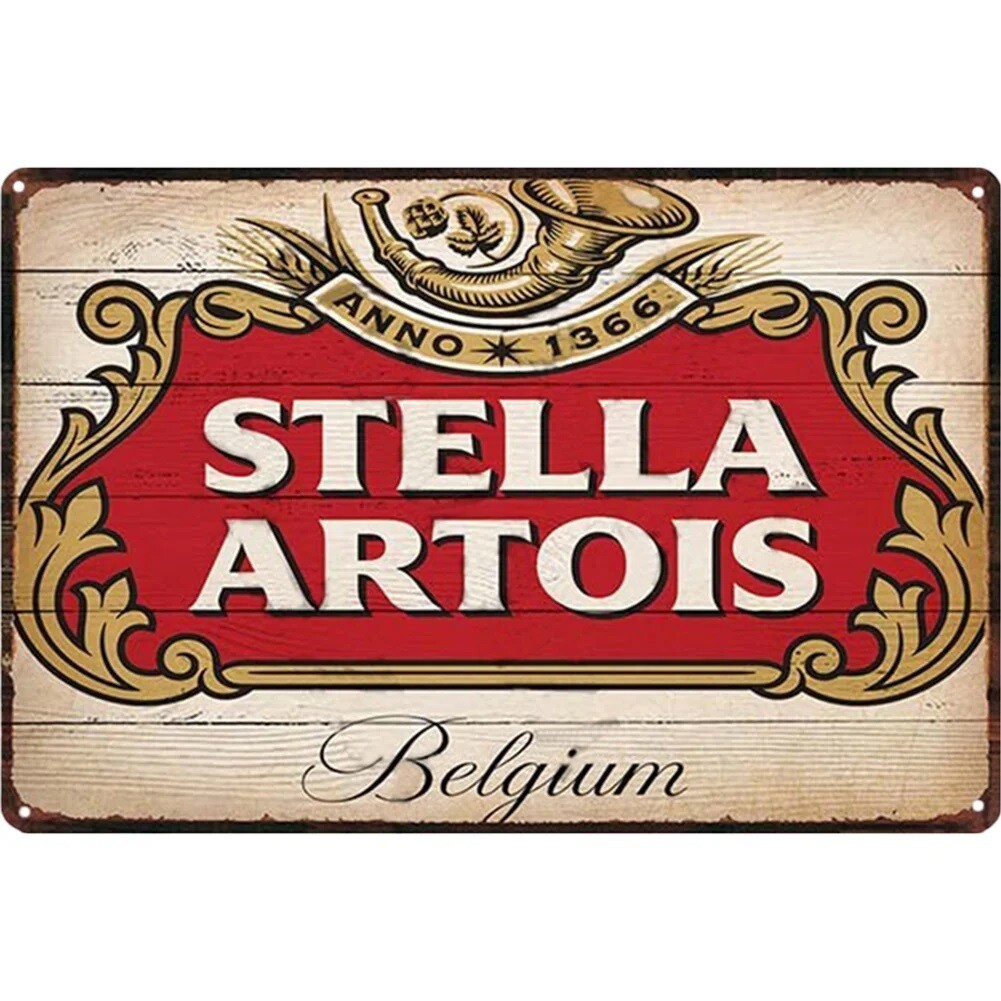 Stella Artois Metal Sign 11 3/4"W x 7 3/4"H
