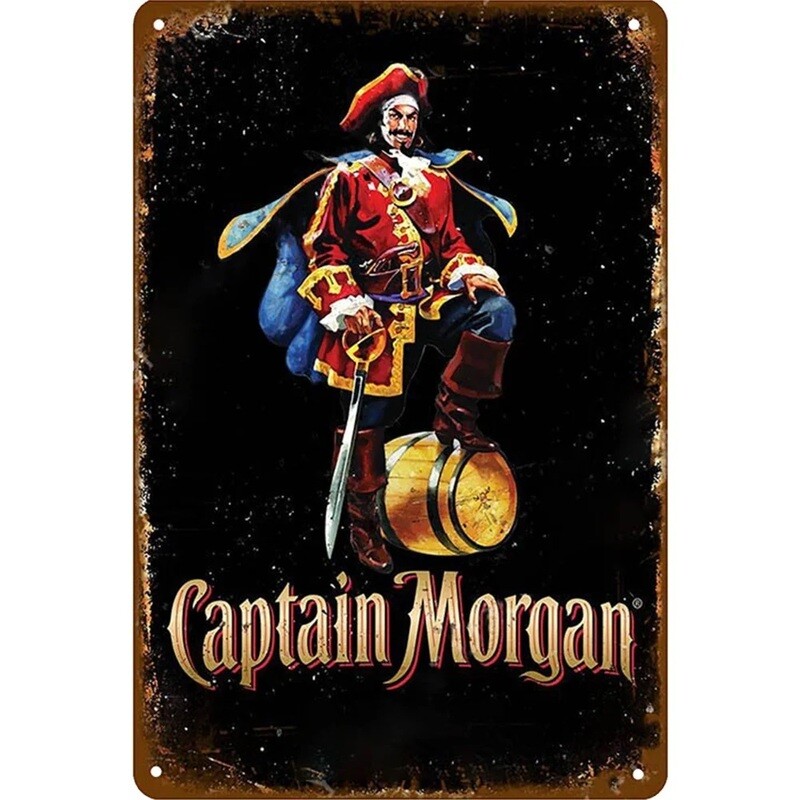 Captain Morgan Classic Metal Sign 7 3/4&quot;W x 11 3/4&quot;H