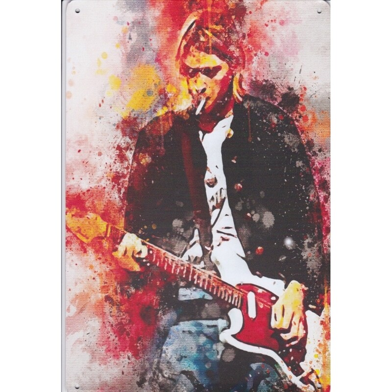 Nirvana Kurt Cobain Metal Sign 7 3/4&quot;W x 11 3/4&quot;H