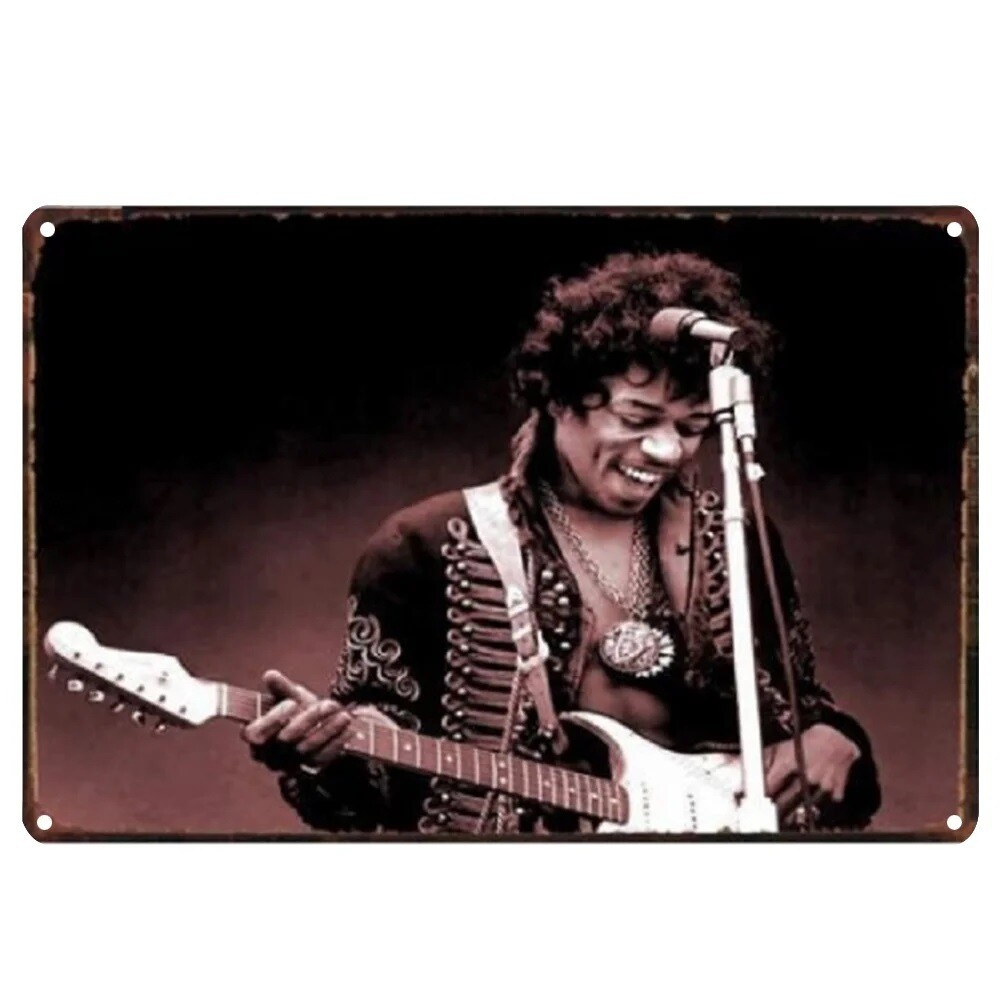 Jimi Hendrix Metal Sign 11 3/4&quot;W x 7 3/4&quot;H