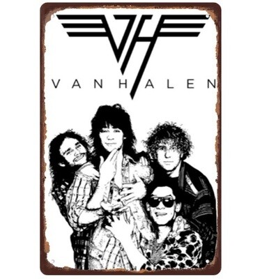 Van Halen with Sammy Hagar Metal Sign 7 3/4"W x 11 3/4"H