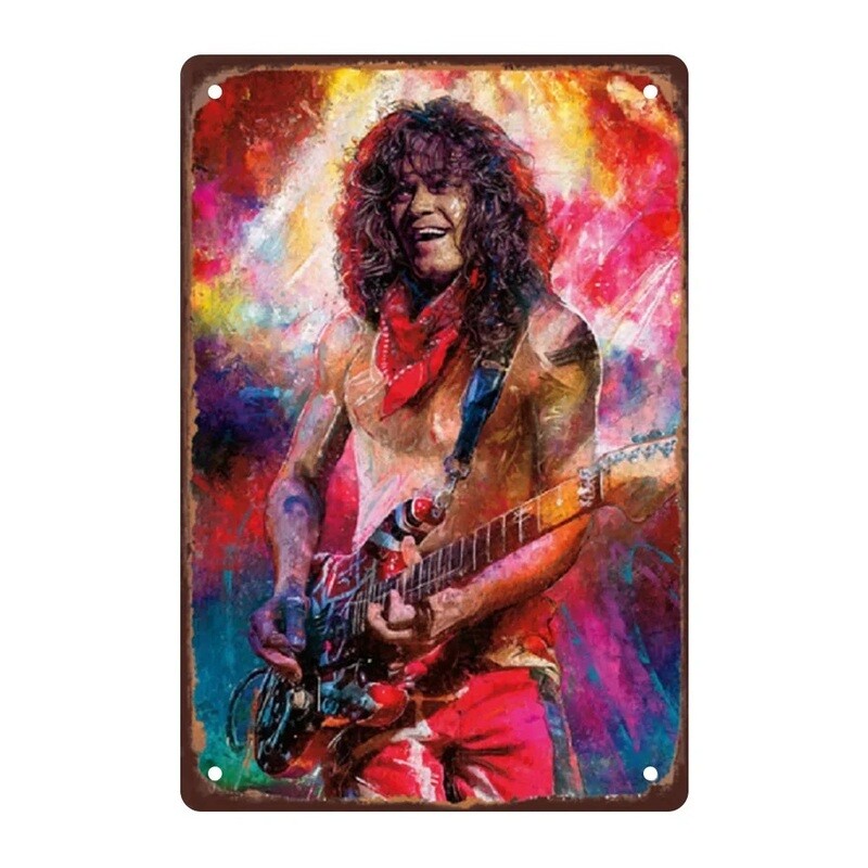 Van Halen - Eddie Smiling Metal Sign 7 3/4&quot;W x 11 3/4&quot;H