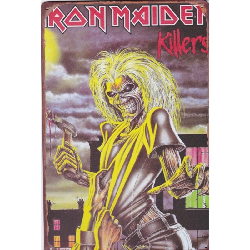 Iron Maiden &quot;Killers&quot; Metal Sign 7 3/4&quot;W x 11 3/4&quot;H