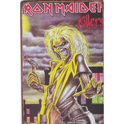Iron Maiden "Killers" Metal Sign 7 3/4"W x 11 3/4"H